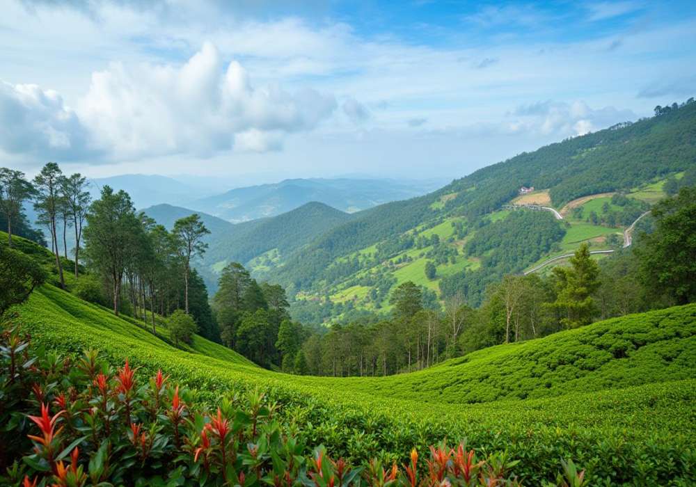 Ooty tea gardens in the Nilgiri hills